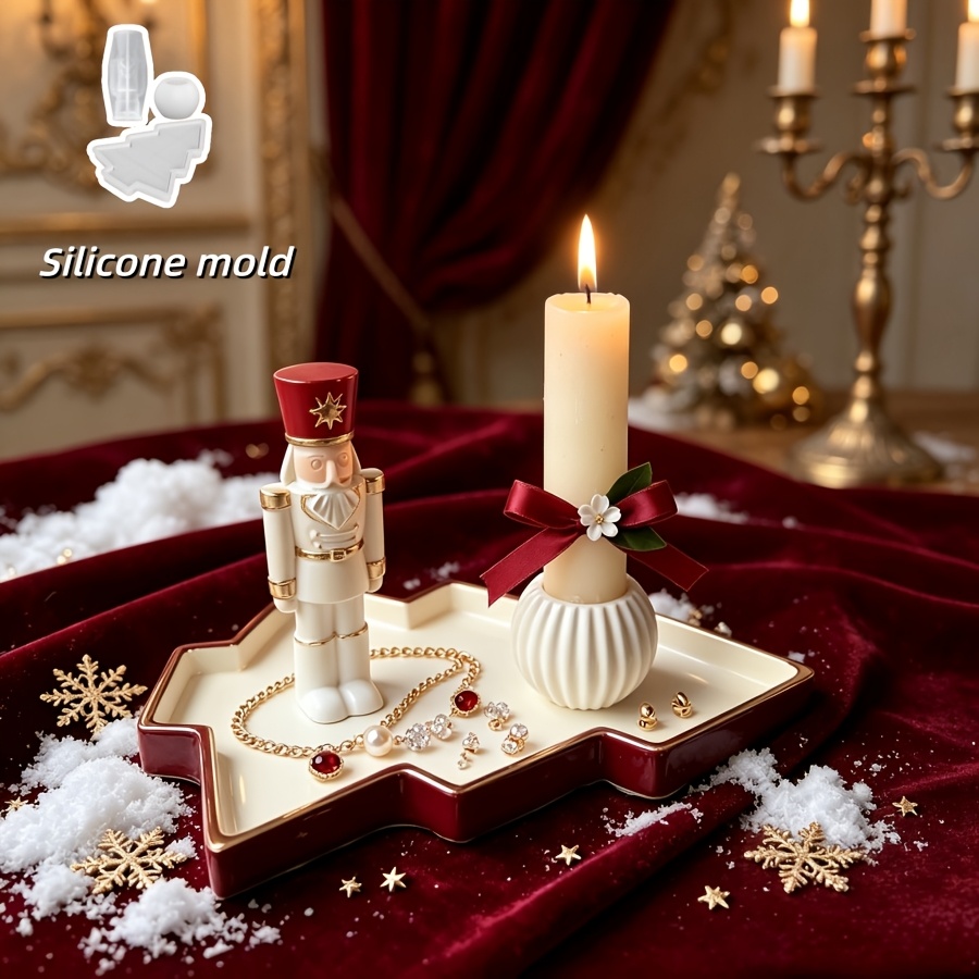 Nutcracker Figurine - 3 buah Cetakan Silikon Bentuk Bola