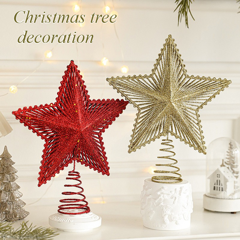 Star Tree Topper - 1Pcs Hiasan Puncak Pohon Natal Bentuk