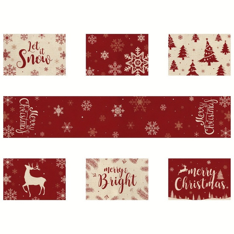 Set Alas Meja dan Taplak Meja  - Christmas Table Runner ulasan dan harga