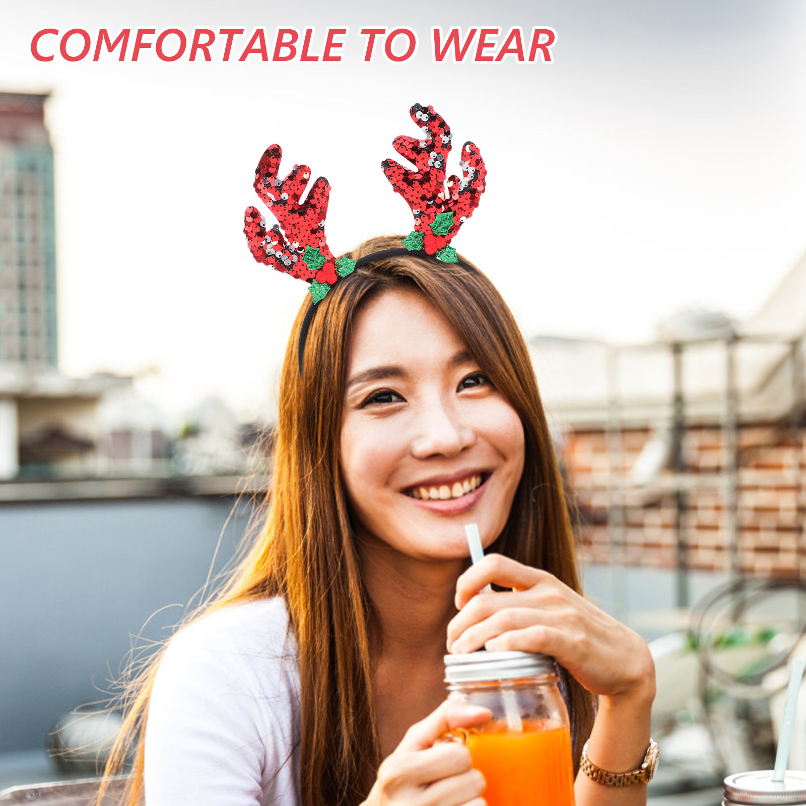 Bando Tanduk Rusa Dekorasi Ram - Reindeer Antlers Headband ulasan dan harga