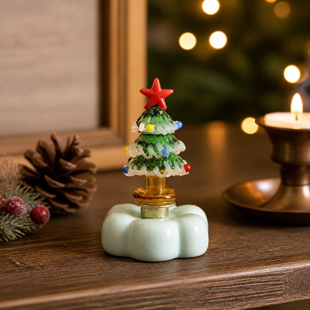 Figur Pohon Natal dari Kaca Pa - Star Tree Topper ulasan dan harga