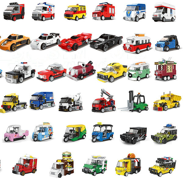DIY mobil balap Bus kendaraan  - Lego Set Creator ulasan dan harga