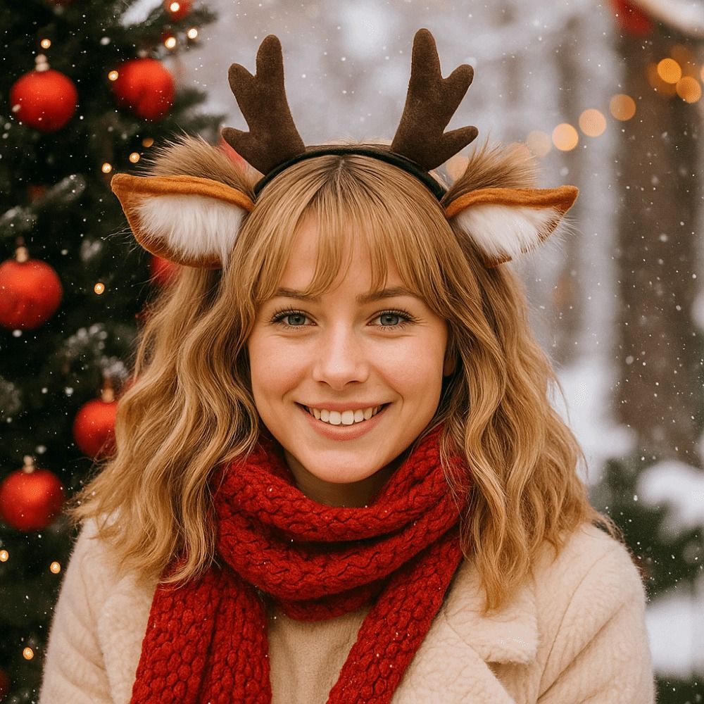 Headband Tanduk Rusa Unisex, H - Reindeer Antlers Headband ulasan dan harga