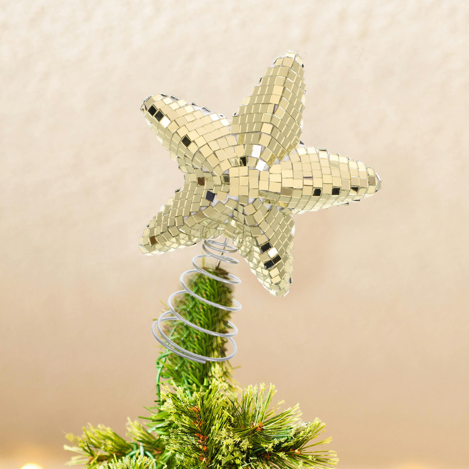 Hiasan Puncak Pohon Natal Bola - Star Tree Topper ulasan dan harga