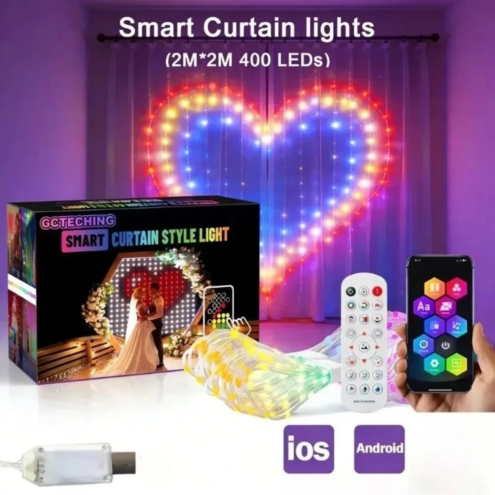 Lampu Tirai LED RGB Pintar den - Led Fairy String Lights ulasan dan harga