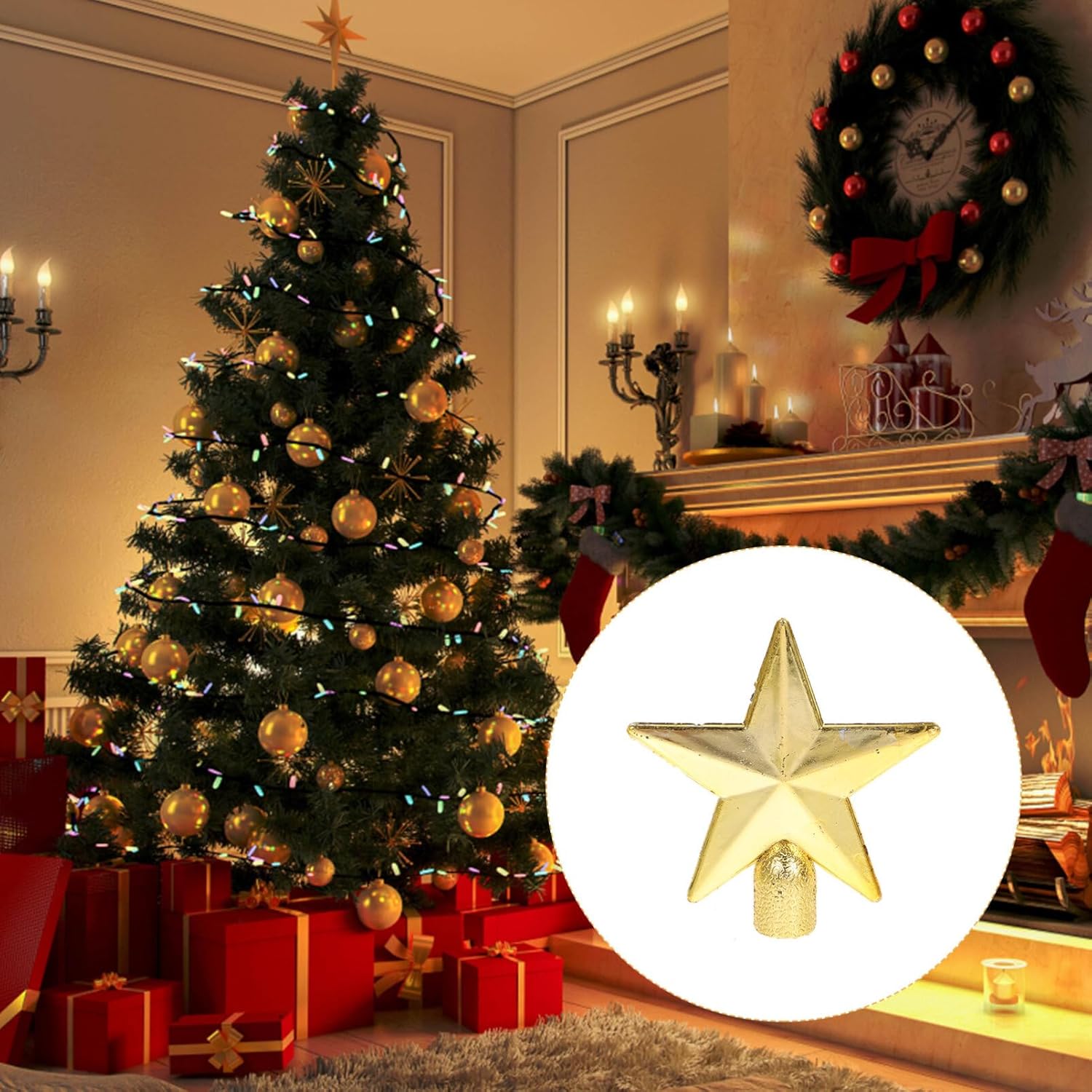 Hiasan Puncak Pohon Natal Mini - Star Tree Topper ulasan dan harga